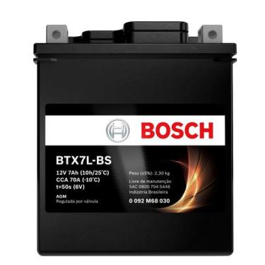 Imagem de Bateria Honda Elite 125cc 7ah 12v Bosch Btx7l-bs (ytx7l-bs)