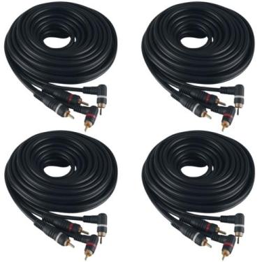 Imagem de Kit 4 Cabos Rca 5 Metros Som Automotivo E Amplificador Kx3