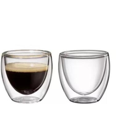 Imagem de Copo Vidro Duplo Formato Coração  250ml 2un Mimo Style