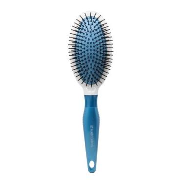 Imagem de Escova De Cabelo Oval Acabamento Metalizado Satin Marco Boni, Azul
