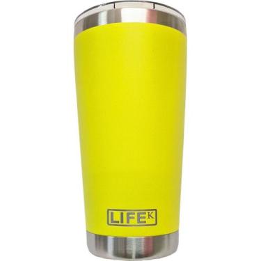 Imagem de Copo Térmico De Bebida Em Aço Inox P/ Cerveja 591ml Amarelo - LifeK