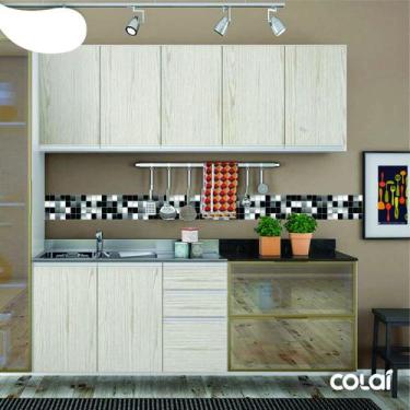 Imagem de Faixa Adesiva Cozinha Banheiro Pastilhas Sombra Preta 4m - Colaí