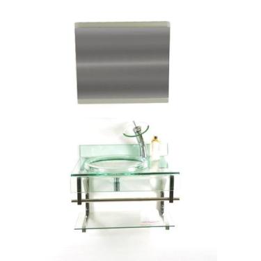 Imagem de Gabinete Vidro Banheiro Estilo Choppin Inox Cores - Cubas e Gabinetes,
