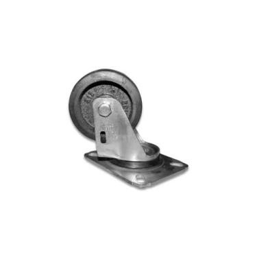 Imagem de Rodízio Ferro/Borracha s Trava c Placa Giratória Cinza 3'' - Schioppa