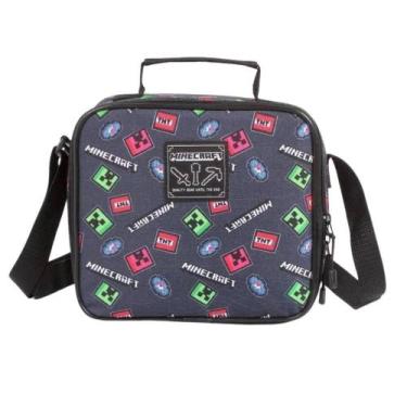 Imagem de Lancheira Térmica Cooler Minecraft Preto Dmw, Térmica, Azul escuro