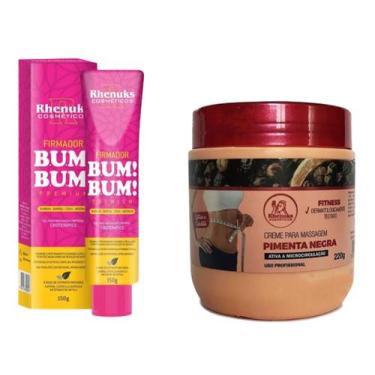 Imagem de Creme Pimenta Negra + Gel Massageador Firmador Bumbum Rhenuks
