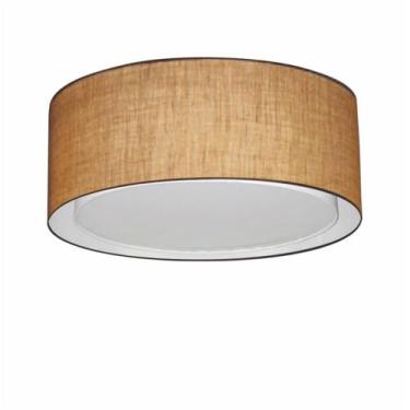 Imagem de Plafon Duplo Cilíndrico Md-3036 Cúpula em Tecido 50x25cm Palha - Bivol