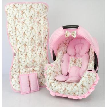 Imagem de Capa bebê conforto+carrinho+redutor - floral bege novo - ALAN PIERRE B