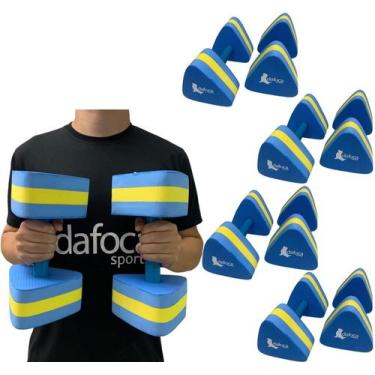Imagem de Kit 4 Pares de Halteres Hidroginástica em EVA DF1093-A G 3 a 4kg Azul/