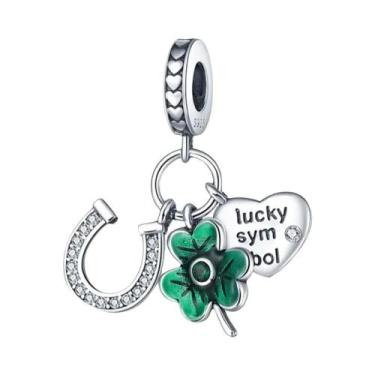 Imagem de Amuletos de Trevo Verde para Pulseira de Prata Esterlina 925 - Acessór