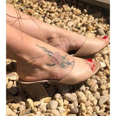 Imagem de Tamanco Feminino Salto alto grosso - Charm Calçados, Napa nude, 37