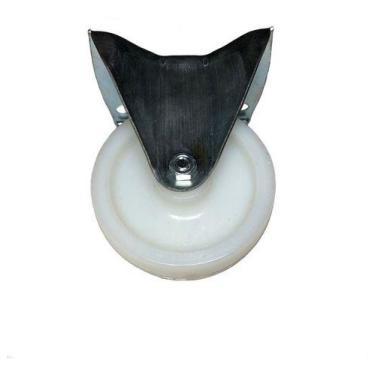 Imagem de (24pçs) Rodizio Fixo 4pol. Nylon Branco Placa 170kg Por Roda - ABCMAIO