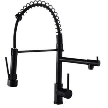 Imagem de Torneira Cozinha Gourmet 50cm Spray Misturador Monocomando Preta  - Mó