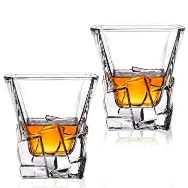 Imagem de Hisptgo Conjunto de 2 copos de uísque, 283 g Old Fashioned Lowball Rocks Copos Presente para Homens Beber Scotch Bourbon Cocktail Liquor Vodka
