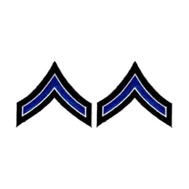 Imagem de Adesivos de uniforme - Adesivos chevron azul real azul/branco na parte de trás preta para aplicação da lei, xerife, polícia, segurança - 8,9 cm de largura - listras privadas - emblema policial Chevron