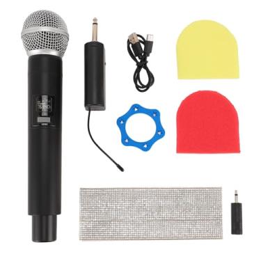 Imagem de Microfone de karaokê, de Microfone Dinâmico Sem Fio Vhf Recarregável de 328 Pés para Estúdio de Gravação de Performance de Palco Ktv