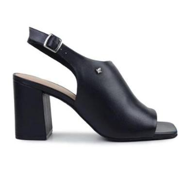 Imagem de Sandália Feminina Cravo e Canela Couro Preta - 1445CC-Feminino