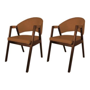 Imagem de Kit 2 Cadeiras De Jantar Madeira Maciça Mel Premium Helen Facto Carame