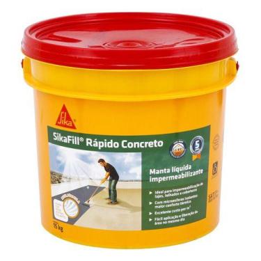 Imagem de Manta Liquida Profissional Sikafill Cinza 15kg - Sika - Axton, Cinza