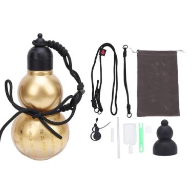 Imagem de Garrafa de água de Cabaça de 800ml, Garrafa Esportiva Em Formato de Cabaça PCTG Com Alça de Palha Adesivo de Cordão Chinês retrô Portátil Garrafa de Vinho de Cabaça para Homens e