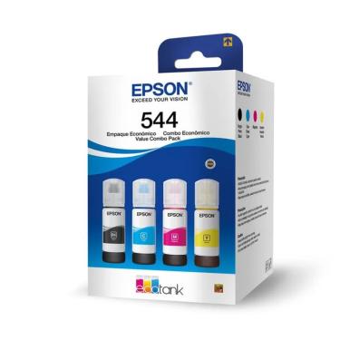 Imagem de Kit Refil EPSON T544 PRETO/CIANO/MARGENTA/AMARELO - T544520-4P