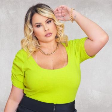 Imagem de Blusa Manga Princesa Canelada Plus Size - Muzzarra's, Lima, G3