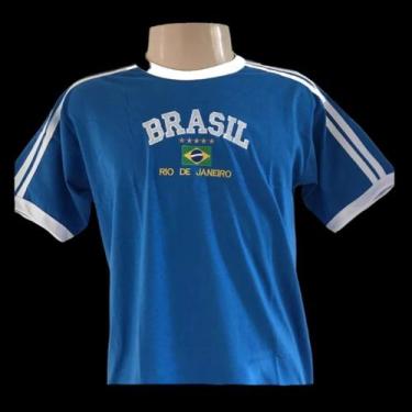 Imagem de Blusa Do Brasil Bandeira Bordada Unissex - Azul Claro - Tojoia18K, EXG