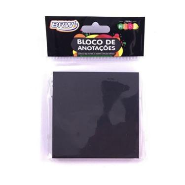 Imagem de Bloco De Notas Adesivo Preto 76x76mm Com 50 Folhas Neon BRW