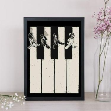 Imagem de Quadro Artístico Beatles - Piano 33x24cm - com vidro - Quadros On-line