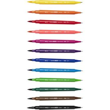 Imagem de Marcador Artistico Hidrocor SKETCH Pincel 12CORES - Gna