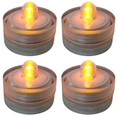 Imagem de Kit 4 Velas Led Eletrônicas - Prova de Água Flutuantes Chama Oscilante