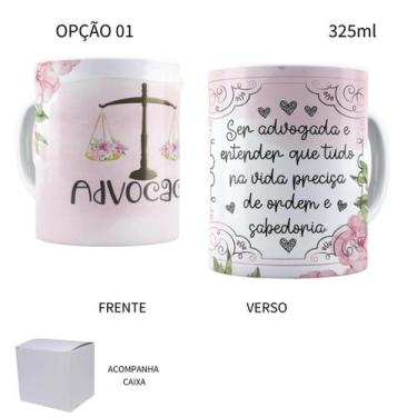 Imagem de Caneca 325ml Profissões Advogado Advogada Advocacia - LARANJA E MIMOS