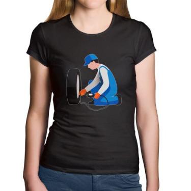 Imagem de Baby Look Algodão Borracharia - Foca na Moda, Preto, GGG