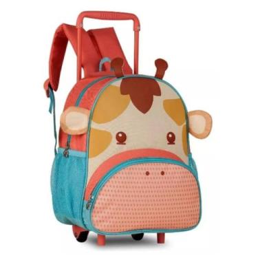 Imagem de Mochila De Rodinhas Girafa Girafinha 15'' Infantil Pets Zoo Oficial - 
