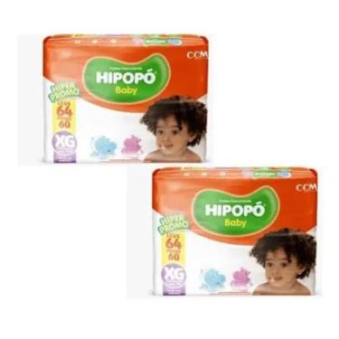 Imagem de Fralda infantil Hipopo Hiper 2 Pacotes Tamanho XG Com 128 Unidades - H