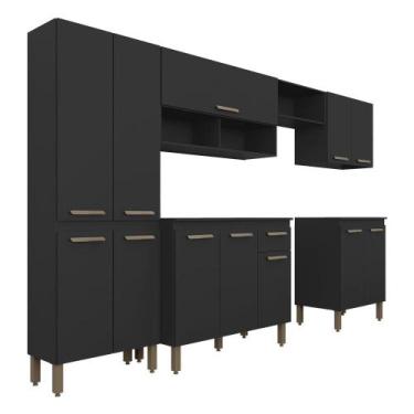 Imagem de Cozinha Modulada 6 Peças 12 Portas Tieli Preto - M. Arapongas - A Móve
