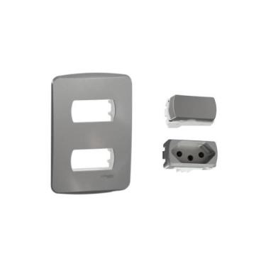 Imagem de Kit Conjunto 4x2 Tomada 10A Interruptor Para Miluz Schneider