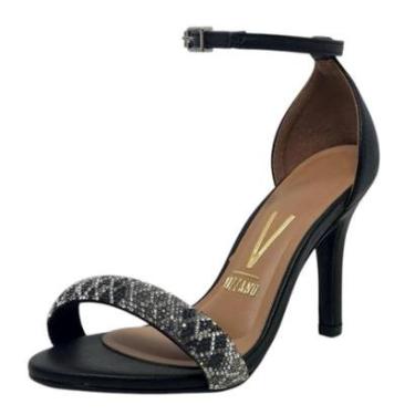 Imagem de Sandalia Feminina Conforto Salto Medio Festa Brilho Vizzano-Feminino