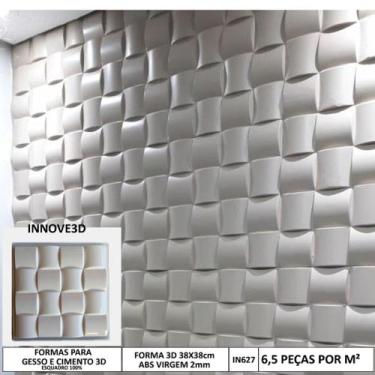 Imagem de Fôrma 3d Gesso Almofadinha 38x38cm ABS 2mm Molde Para Gesso/Cimento/Co