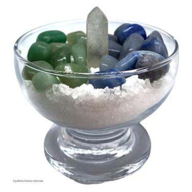 Imagem de Taça Da Saúde Quartzo Azul Quartzo Verde Ponta Cristal 7cm - EQUILIBRI