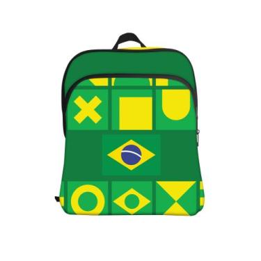 Imagem de MOCHILA ESCOLAR COM BOLSO Brasil - Tritengo, Preto, Tamanho único