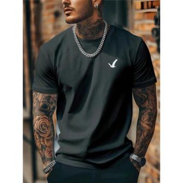 Imagem de Camiseta Masculina Aguia Camisa 100% Algodao Blusa Malha Premium Lança