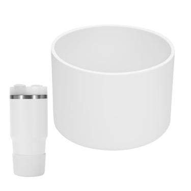 Imagem de kapiado Bota para copos Stanley de 400 ml, bota de silicone para Stanley Quencher 400 ml, acessório protetor inferior para copo Stanley de 400 ml (geada, 400 ml)