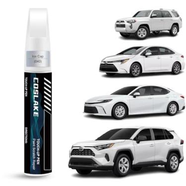 Imagem de COSLAKE Tinta de retoque de carro (tampa de gelo/super branca (040 (inclui 2UE/2MQ))) para Toyota, kit de reparo de arranhões de pintura de carro, solução rápida e fácil de reparar, caneta removedor