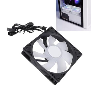 Imagem de Ventilador de Gabinete de 120 Mm, Ventilador de PC 4PIN PWM 5V Com Sete Lâminas de Ventilador de Alta Pressão, Ventilador de Gabinete de Computador de Baixo Ruído de 1500 RPM Com