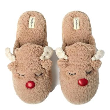 Imagem de Dearfoams Unissex infantil combinando férias em família, rena de Natal e peru Scuff, Rena masculina, X-Large