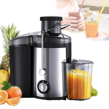 Imagem de Espremedor centrífugo, ultra potência de 800 W, máquina compacta, calha de alimentação de 6,5 cm para frutas e legumes, ajuste de velocidade dupla, capacidade de suco de 450 ml, espremedor de aço