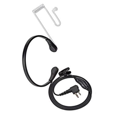 Imagem de HYSHIKRA Microfone Throat, fone de ouvido Walkie Talkie com microfone, tubo acústico oculto com VOX para Motorola CP200 GP2000 XU1100 GP300 Yaesu FT-4XR FT-4VR FT-65R FT-25R rádio portátil de 2 vias