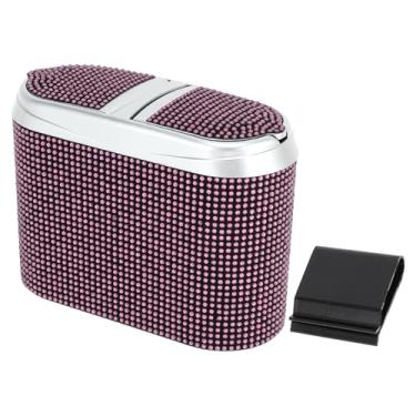 Imagem de TUCKBOLD Caixote de lixo portátil para porta de carro rosa 1 peça 16 cm comprimento 7 cm largura 12 cm altura plástico