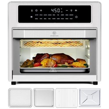 Imagem de Forno Elétrico 18 em 1 com Capacidade de 25L, Material de Aço Inoxidável, Recursos de Zona Dupla e Tela Digital, 110V 1700W, Kitchen Elite,